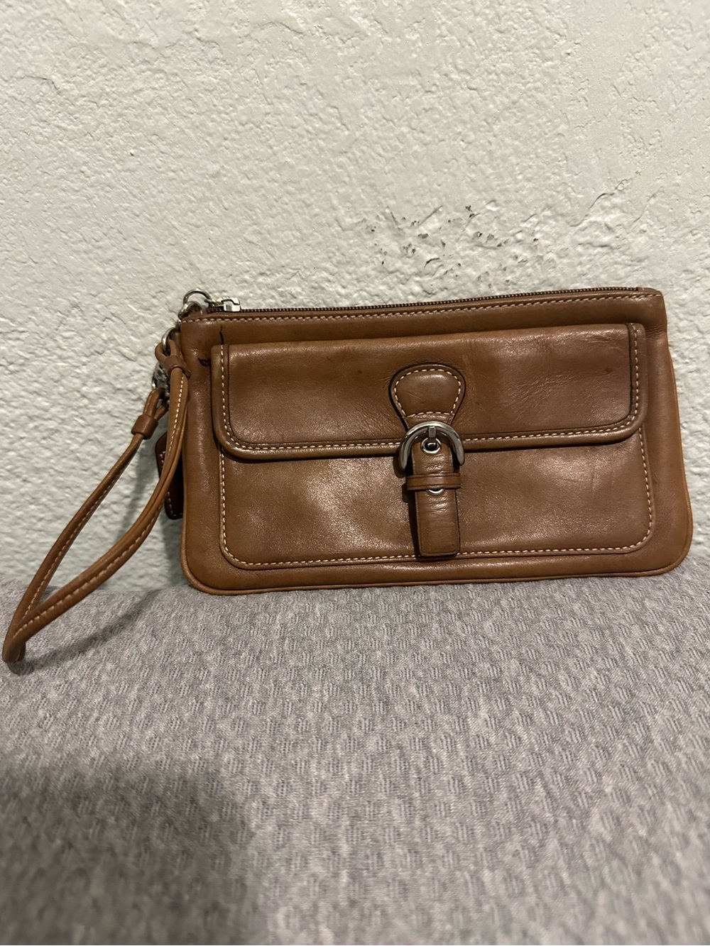 Coach Brown Leather Wristlet
